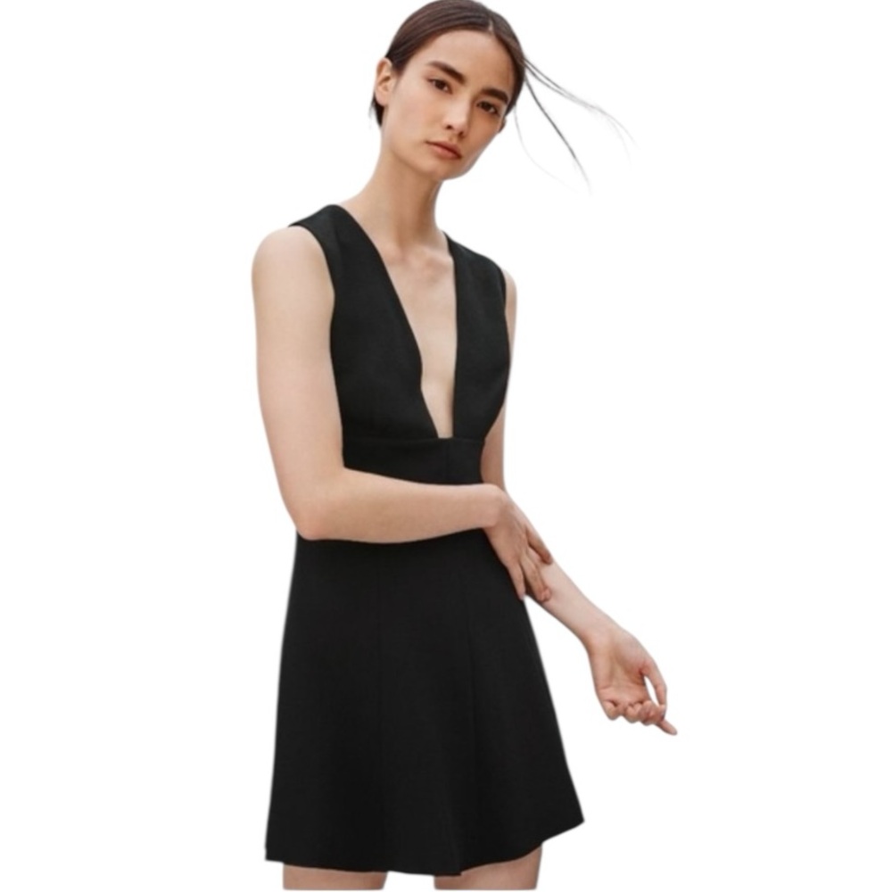 Wilfred Aritzia Montbrun Faux Suede Plunge Neck Dress size 2